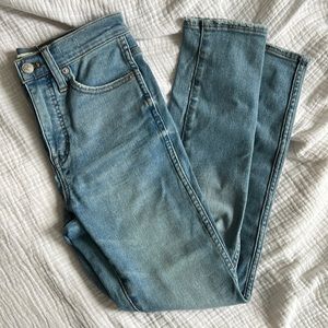 madewell 10” high rise skinny crop jeans in horne wash
